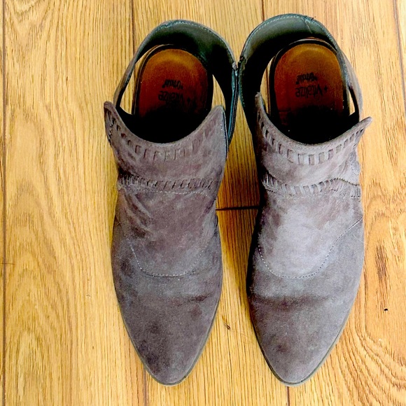 Brown suede chunky heels - Picture 3 of 3